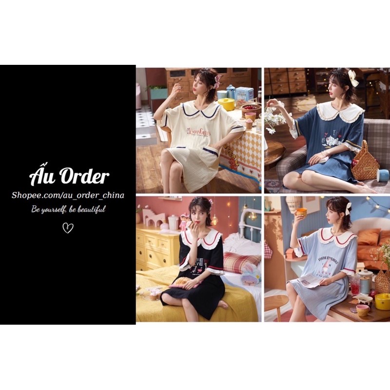 Order - Váy ngủ cotton siêu dễ thương Bigsize đến 97kg (Inbox shop chọn mẫu)