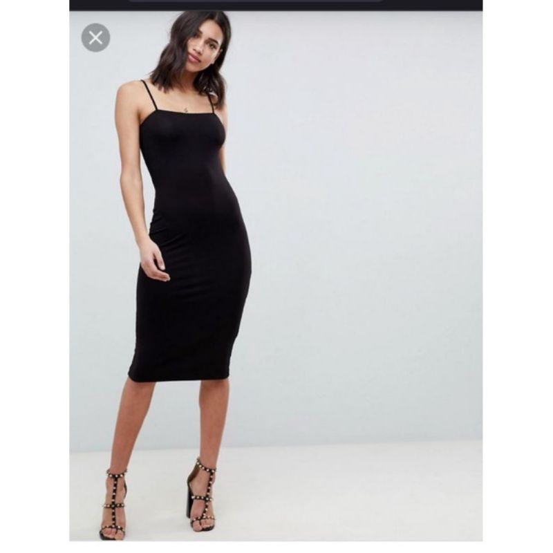 Đầm ôm body hai dây cọng bún f21 VNXK siêu ôm co dãn đầm body dáng dài midi hoặc mini xuất khẩu dư xịn Love tree