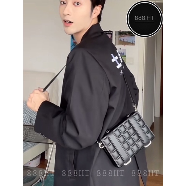 Túi đeo chéo nam nữ hộp chữ nhật màu đen unisex