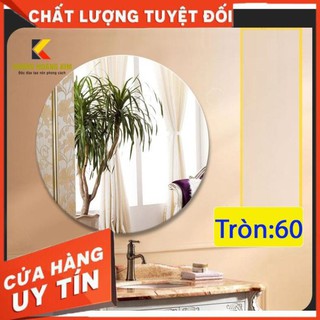 Gương tròn soi nhà tắm bàn trang điểm treo tường kích thước tròn 60cm - guonghoangkim mirror D60