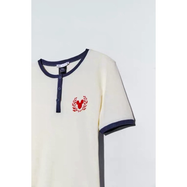 đồ bộ nữ sét áo thun mickey đỏ mix quần sooc jean Zr cao cấp
