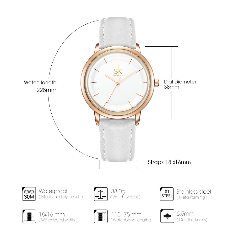 Shengke Leather Women Watch K0110 | BigBuy360 - bigbuy360.vn