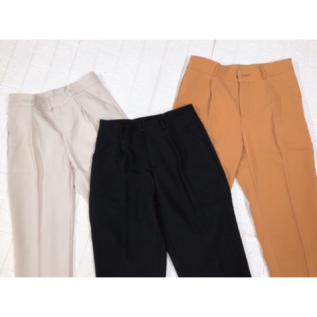 Quần baggy công sở gấu bằng vải tuyết mưa