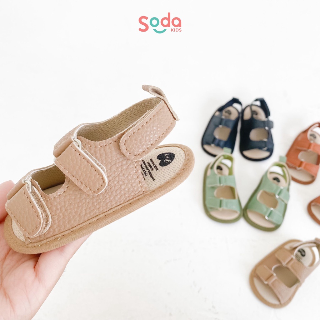 Dép cho bé trai chất liệu da mềm nhiều màu phong cách công tử