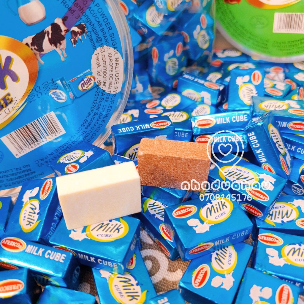 Combo 2 viên kẹo sữa bò nén Milk cube Apreso Hongkong viên lớn 4gam