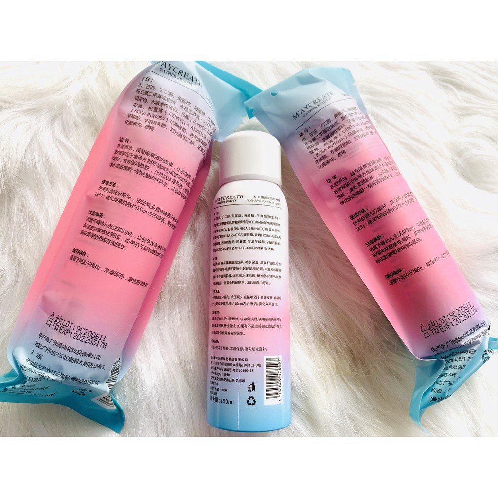 (Chính hãng )Xịt chống nắng MAY CREATE 150ml Nội địa Trung, Kem xịt chống nắng body CN50. kem dưỡng trăng da ban ngày.