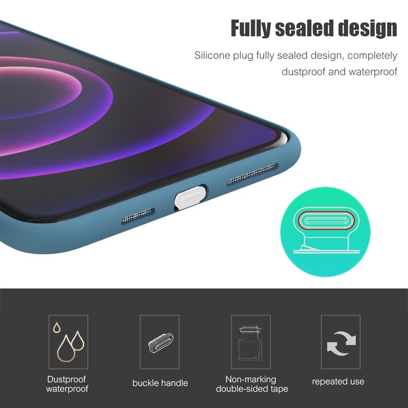 Nắp Silicone Đậy Cổng Sạc Điện Thoại Type C Micro IOS Chống Thấm Nước Chống Bụi Có Thể Tái Sử Dụng