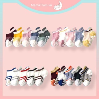 Set 5 đôi tất/vớ chống trượt cổ ngắn cho bé từ sơ sinh đến 2 tuổi