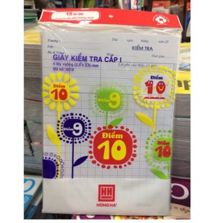 Giấy kiểm tra cấp 1 : 15 tờ đôi/ túi