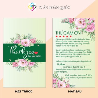 🌸 THẺ CẢM ƠN  TRI ÂN KHÁCH HÀNG -  nâng cao thương hiệu sản phẩm - Giấy bìa cứng cán màng sang trọng 100 cái - MẪU 35