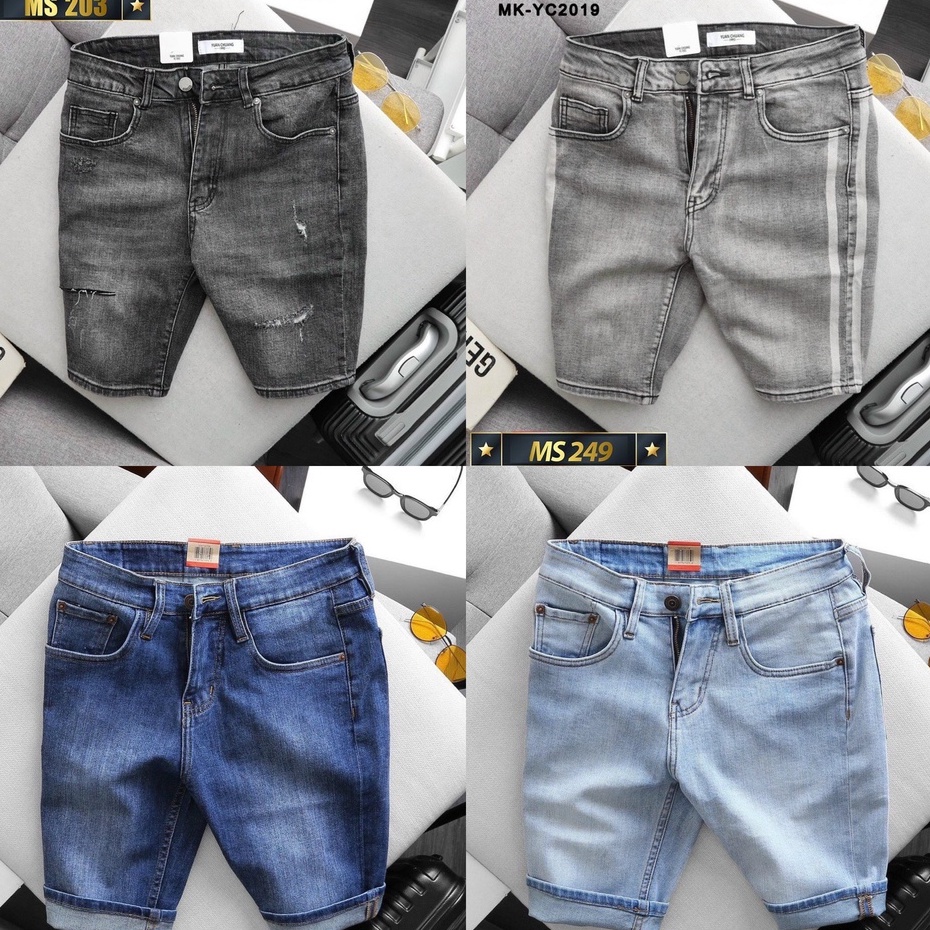 Quần Short Jean Nam Đẹp Chất Bò Co Giãn Cao Cấp, Quần Ngố rách Mẫu Mới Phong Cách Hàn Quốc CAROLL 244