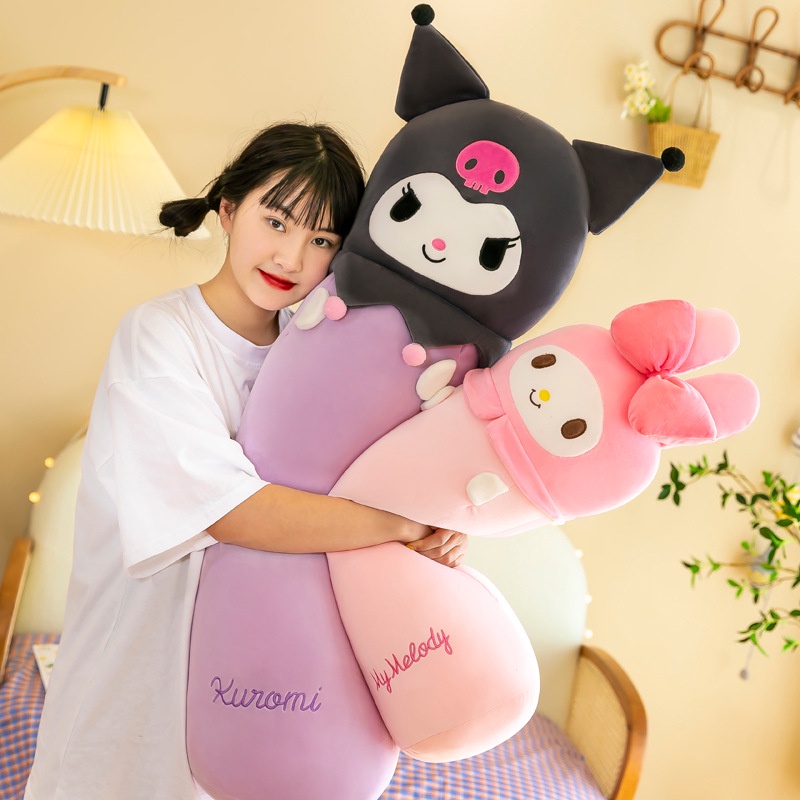 Gối Ôm Nhồi Bông Dáng Dài Kiểu Dáng Hoạt Hình Melody Kuromi Dễ Thương Cho Bé