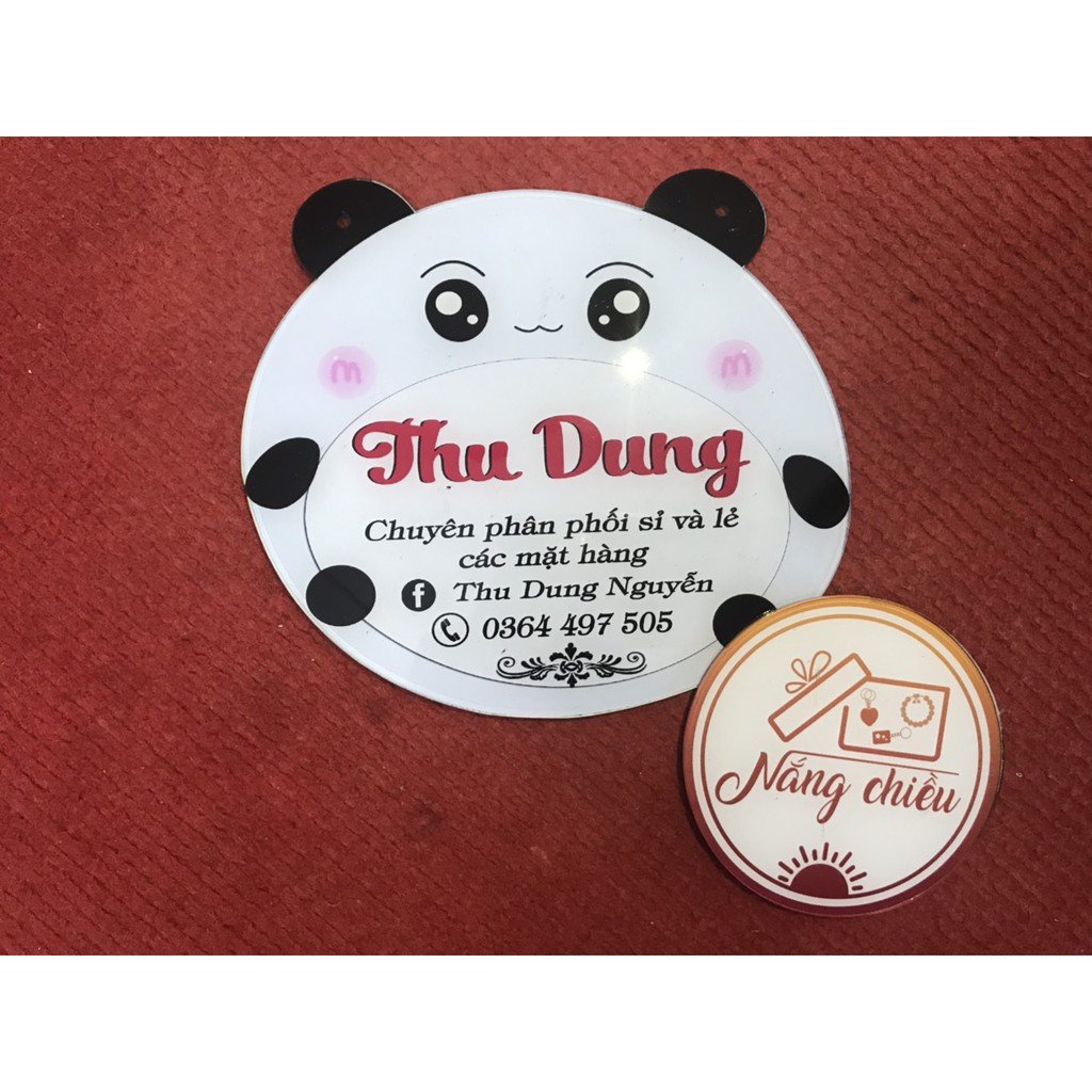 Bảng hiệu mica - hình Gấu bông trắng dễ thương - Free thiết kế