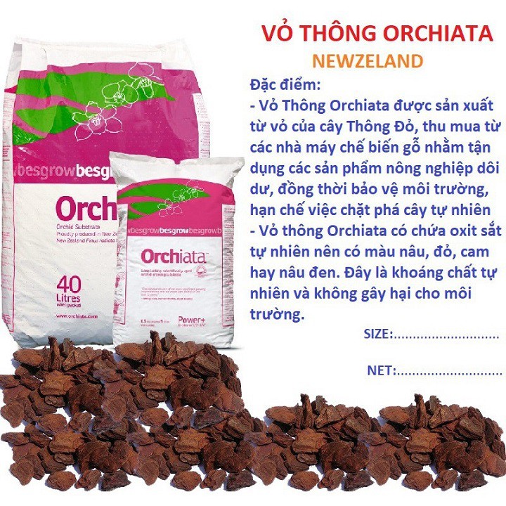 5kg VỎ THÔNG ORCHIATA NHẬP KHẨU NEW ZEALAND - giá thể trồng hoa lamn cao cấp