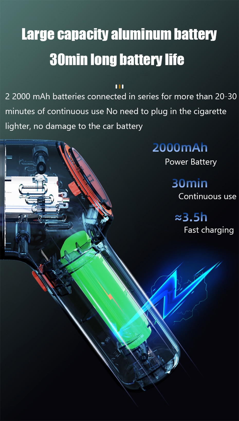 Máy Hút Bụi Mini Cầm Tay Cho Xe Hơi 8000pa | BigBuy360 - bigbuy360.vn