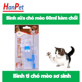 Hanpet- BÌNH SỮA chó mèo  ( 4711693) bình 150ml+120ml cho chó mèo-bình ti cho chó mèo sơ sinh