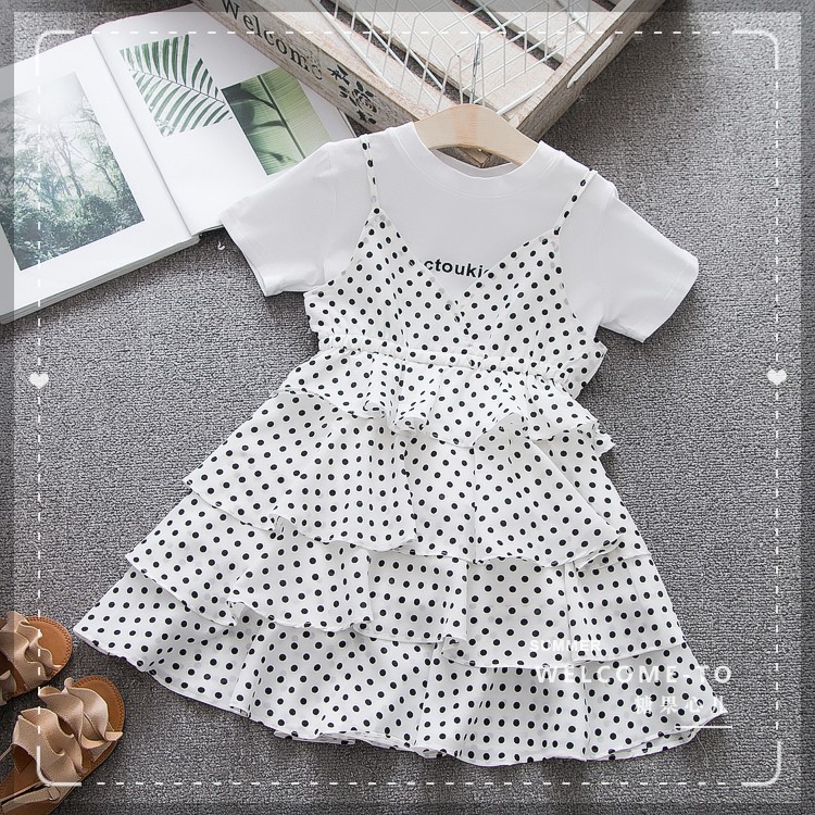 Váy dây chấm bi bé gái size 12-20kg