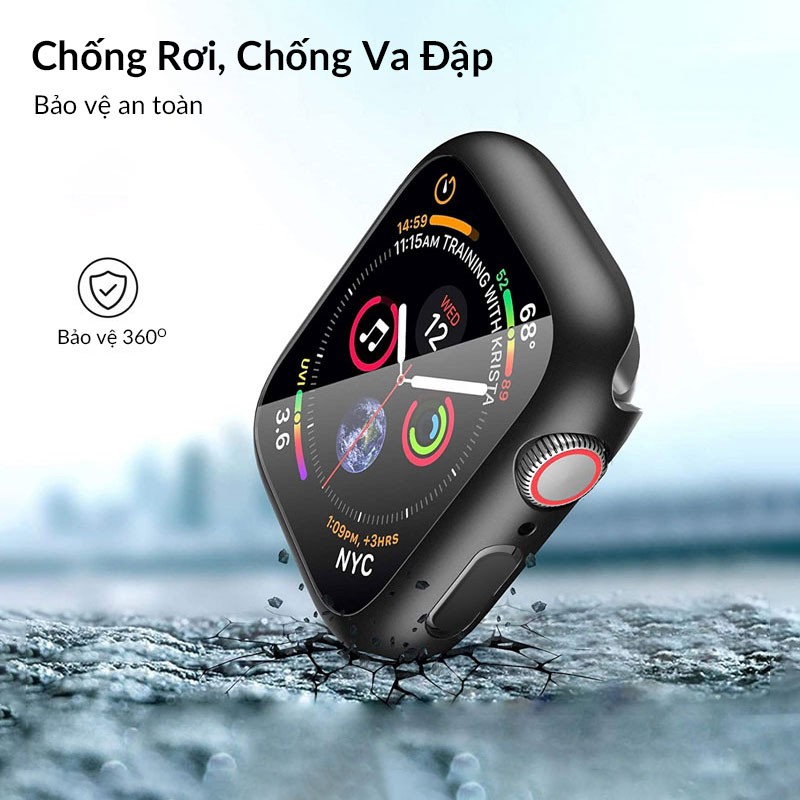 Bộ Ốp Viền Kính Cường Lực Apple Watch Anank Full Body Case, Chống Va Đập, Chống Xước, Ôm Sát Máy, Cảm Ứng Mượt Mà