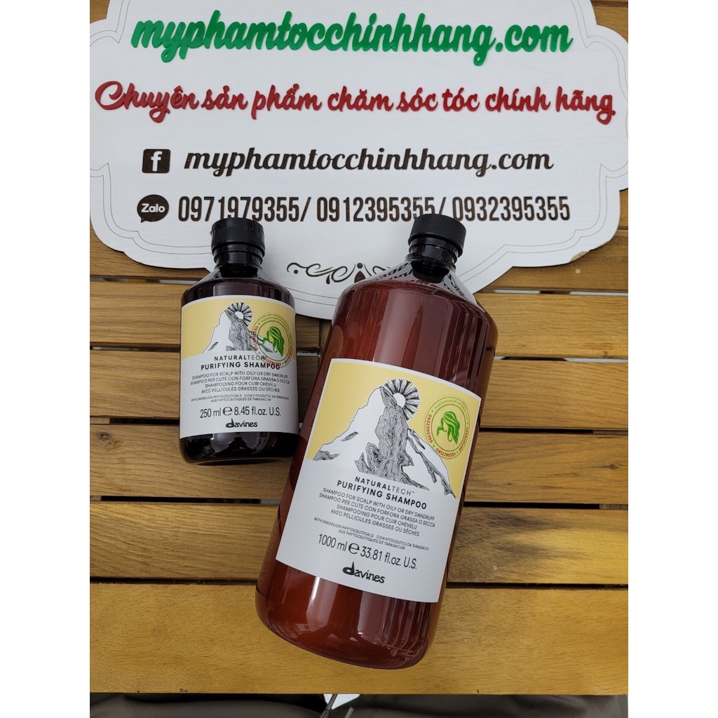 DẦU GỘI DAVINES GIẢM GẦU PURIFYING 250ml - 1000ML