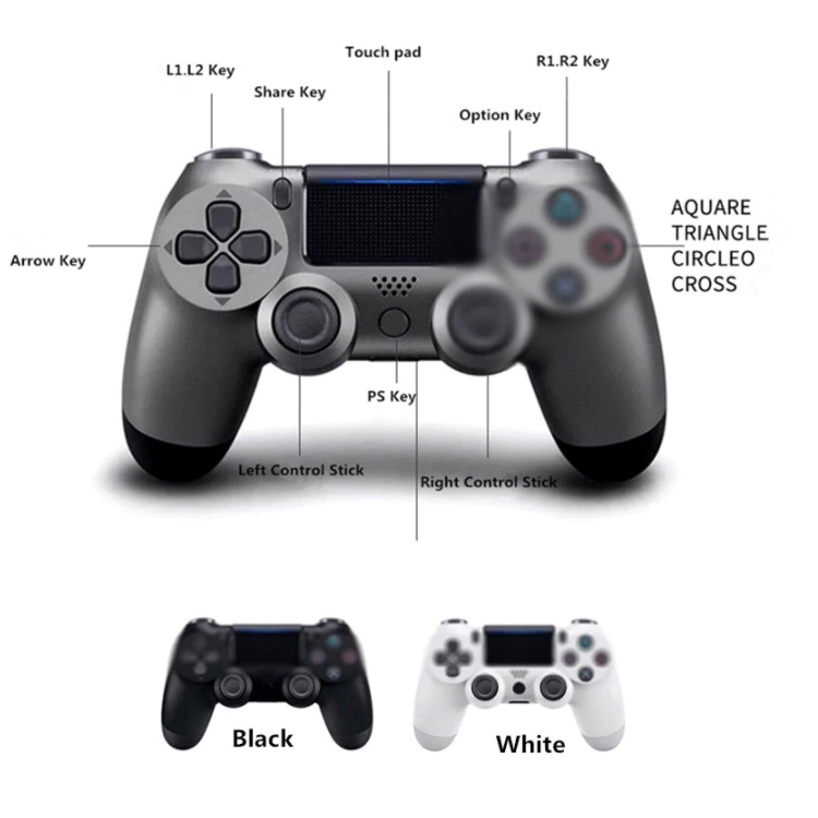 Tay Cầm Chơi Game Wireless GamePad, Dùng Cho Máy PS4 - Cho PC - Laptop - Điện Thoại Android - Tab - Dualshock 4