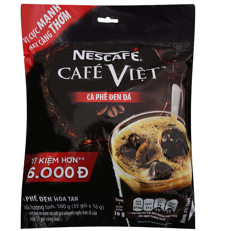Cà phê đen hòa tan NesCafé Café Việt 560g (16g x 35 gói)