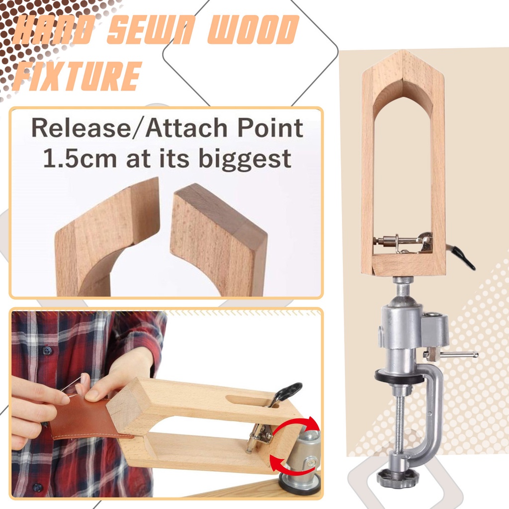 Kẹp Gỗ Có Thể Xoay 360 Độ Dùng Để May Vá Đồ Da Thủ Công