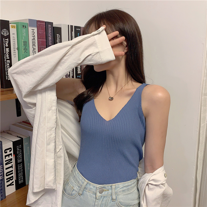 Áo Len Không Tay Cổ Chữ V Phong Cách Hàn Quốc Dành Cho Bạn Nữ | BigBuy360 - bigbuy360.vn