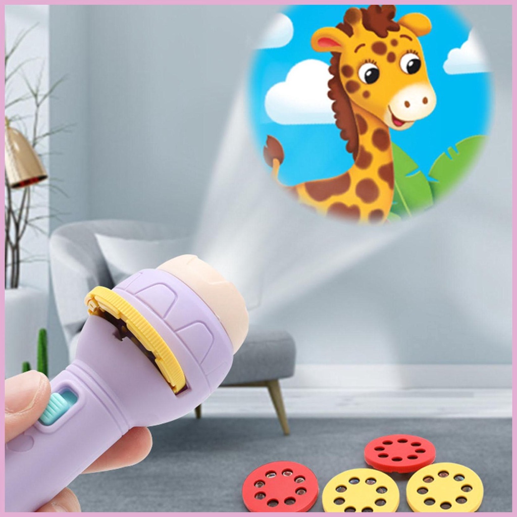 Đồ Chơi Đèn Pin Chiếu Hình Động Vật Trái Cây 56 Hình Cho Trẻ Em 4-8 Tuổi