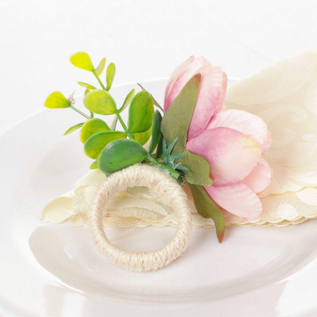 Mocho Vòng Khóa Khăn Ăn Khách Sạn Hoa Giả Thanh Lịch Cho Nhà Ở / Khách Sạn