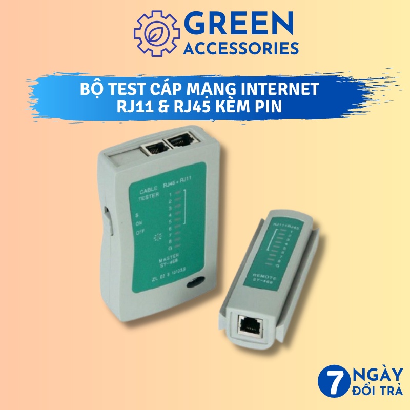 Bộ Đo Test Cáp Mạng RJ11 RJ45, Đảm bảo an toàn tuyệt đối, có nút ON/OFF - Chất liệu nhựa cách điện