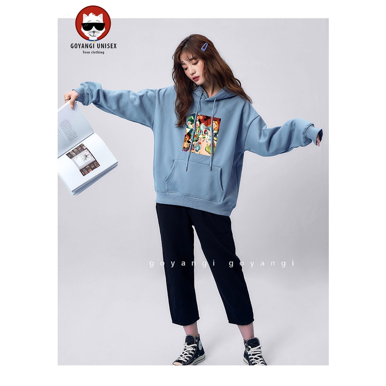 Áo Hoodie GYG Unisex Alice Form Rộng Oversize Phong Cách Hàn Quốc