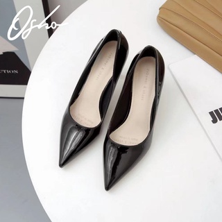 Giày Cao Gót Nữ Cao Cấp 7cm OSHO Thiết Kế Mũi Nhọn, Ôm Chân Tôn Dáng, Chất Da Bóng Dễ Vệ Sinh A2200