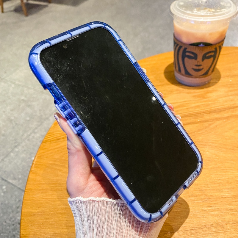 Ốp Điện Thoại Mềm Trong Suốt Dày Dặn Chống Sốc Màu Kẹo Cho iPhone 11 12 13 Pro MAX X XR XS MAX ip11