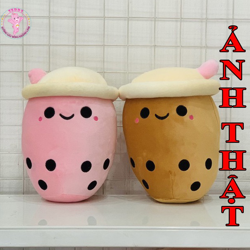 Gấu Bông Hình Ly Trà Sữa Size 35Cm Chất Liệu Vải Nhung Co Dãn 4 Chiều Cao Cấp Xuất Siêu Thị