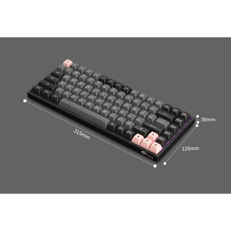 Bàn phím cơ AKKO 3084 v2/ 3084B Plus ASA Black Pink Hotswap RGB/ Wireless 2.4 Ghz/ USB Type C