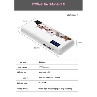 SẠC DỰ PHÒNG MÈO CON 20.000mAH