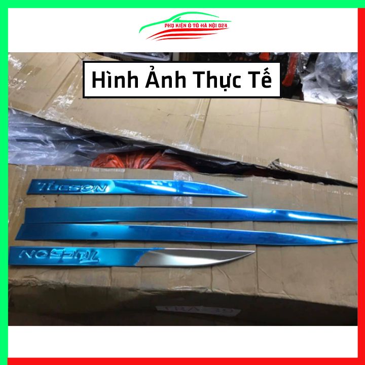 Bộ ốp nẹp sườn Tucson 2016-2021 mạ crom bản to trang trí làm đẹp xe