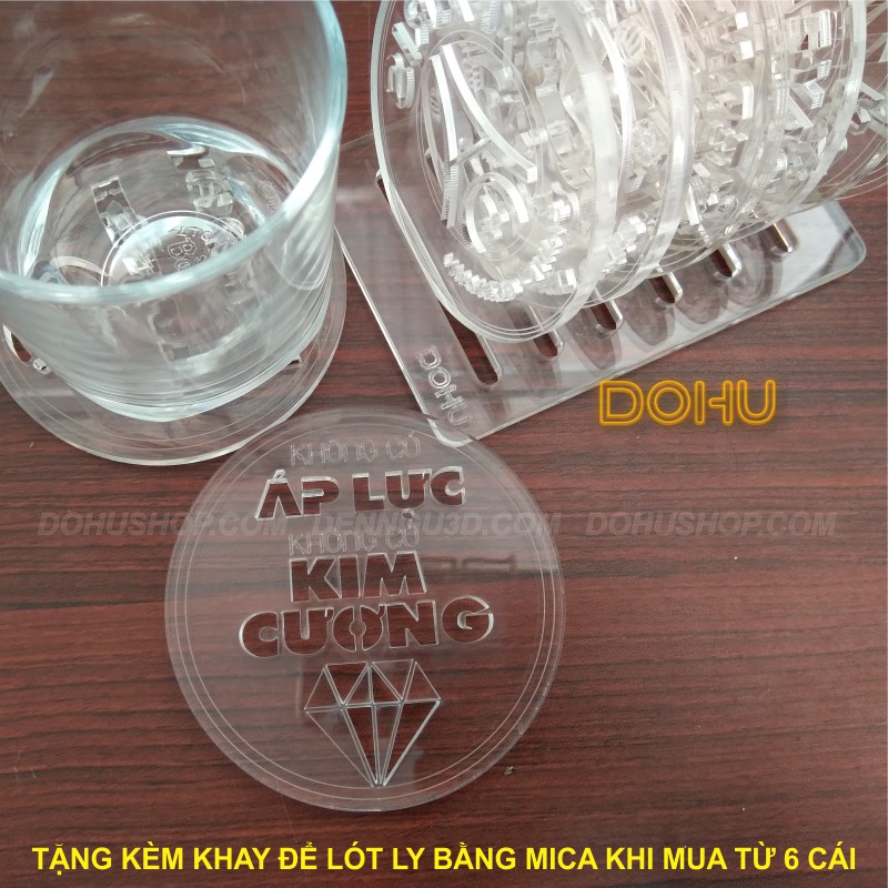 Đế Lót Ly Tạo Động Lực [ĐỘC LẠ] Bằng Mica Trong Suốt DOHU - Không có áp lực, không có kim cương