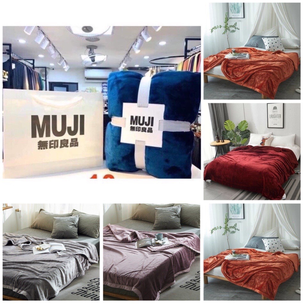 Chăn lông tuyết Muji xuất Nhật  kích thước 2m x 2m3
