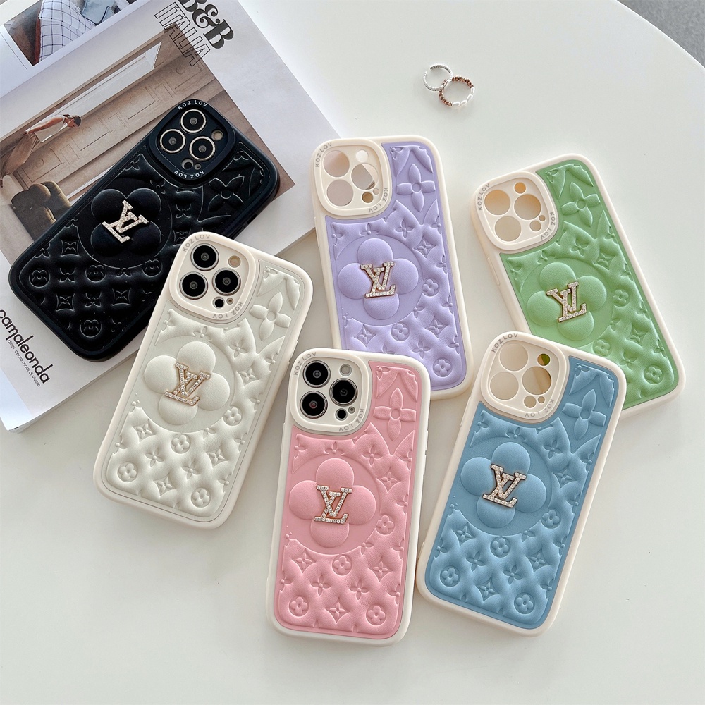 Ốp Điện Thoại Da Dáng Vuông Màu Kẹo Cho iPhone 13 12 11 Pro Max