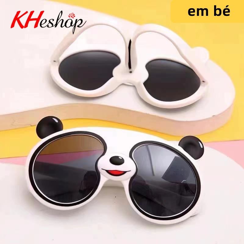 [ Kính Hot] Kính Râm Em Bé Gấu Trúc xinh xinh Form lớn chân thuôn dài, Silicone siêu mềm mã Y21006