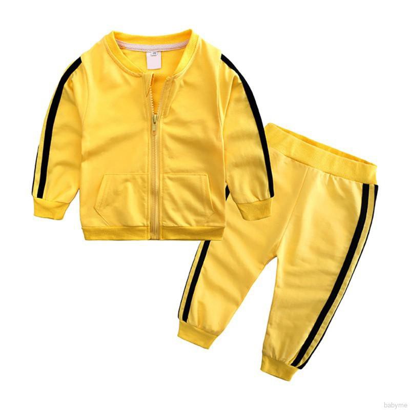 Bộ áo sweater và quần dài phối sọc thời trang mùa thu cho bé