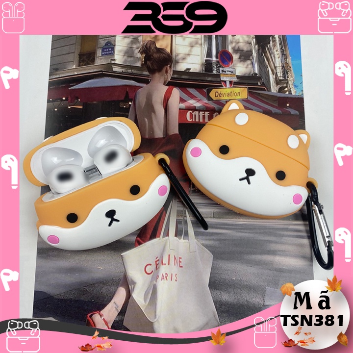 Ốp Airpods 1/2/3/Pro chó Shiba, Case Airpods cute - Mã TSN381