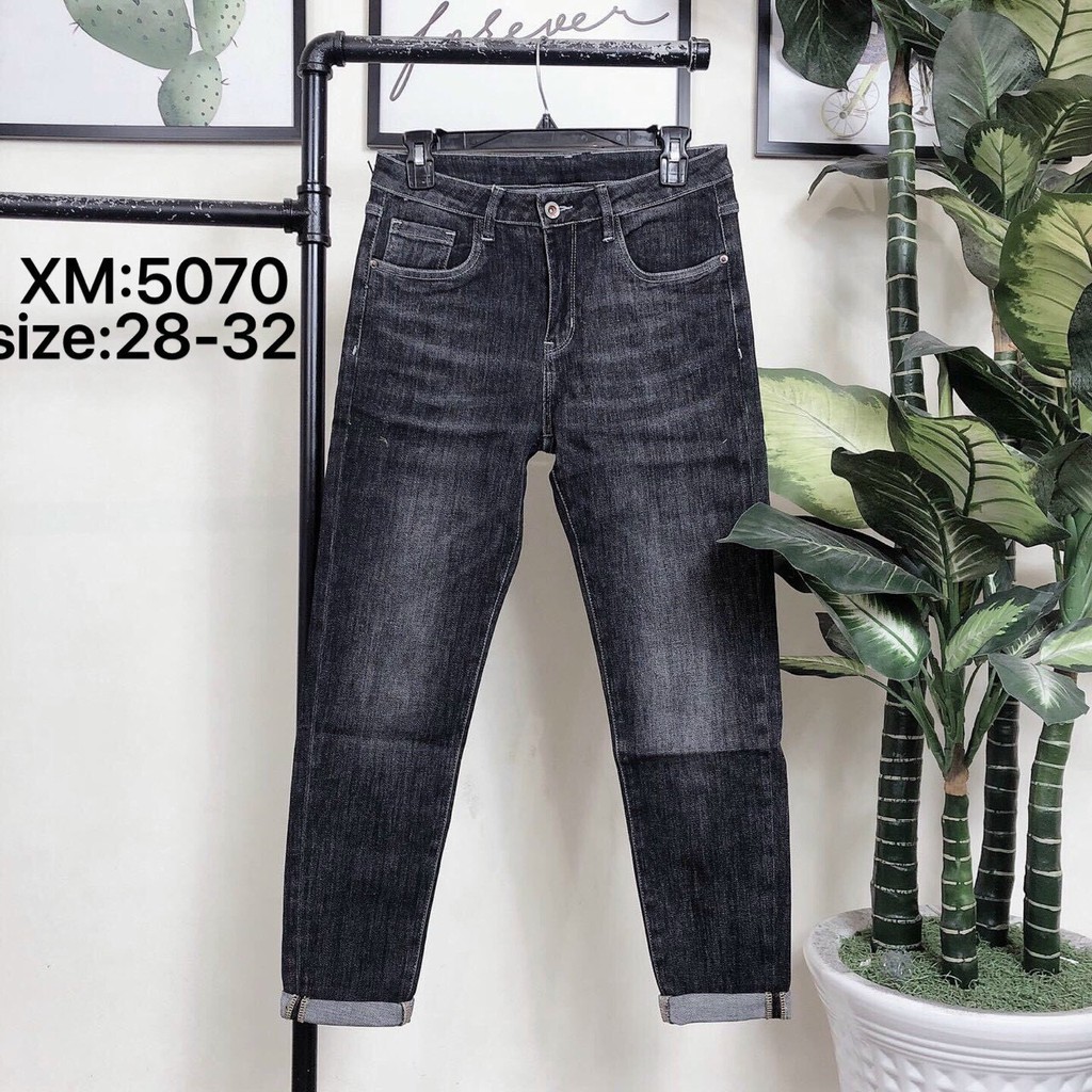 Quần jean nam rách gối chất bò in BBR co giãn cao cấp AHFASHION | BigBuy360 - bigbuy360.vn