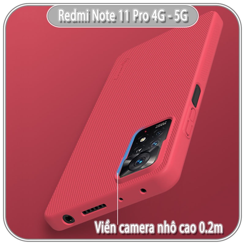 Ốp lưng cho Xiaomi Redmi Note 11 Pro 4G 5G  - Note 12 Pro 4G Frosted Shield nhựa PC cứng Nillkin nhám - hàng nhâp khẩu