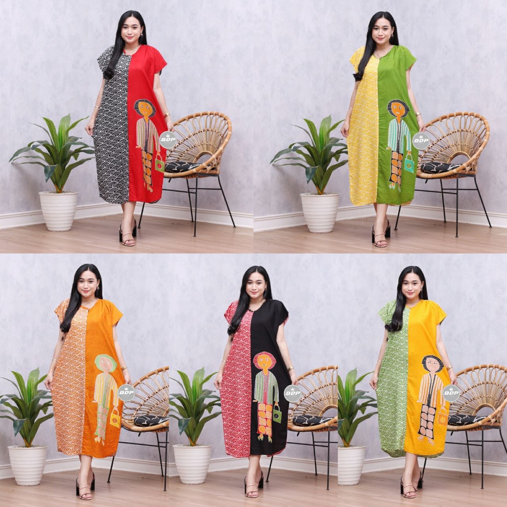 Đầm ngủ in hình nhân vật Tedjo Peplum batik 2021 motif 05