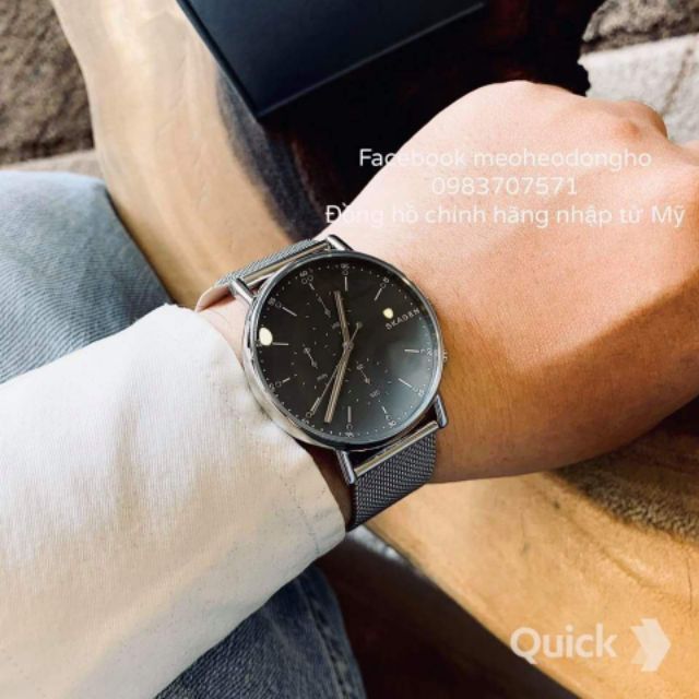 (Auth) ĐỒNG HỒ NAM/NỮ SKAGEN HALD SILVER GREY