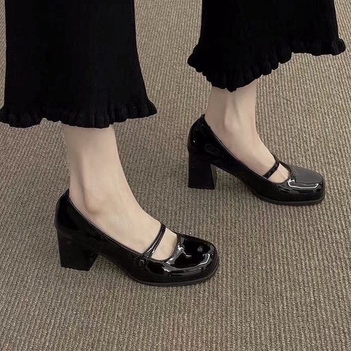 GIÀY LOLITA CAO GÓT VINTAGE PATENT LEATHER MARYJANE NỮ RETRO