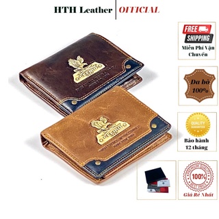 Ví nam HTH 03,Ví da nam nhiều ngăn thời trang [có tặng kèm hộp quà để tặng ]