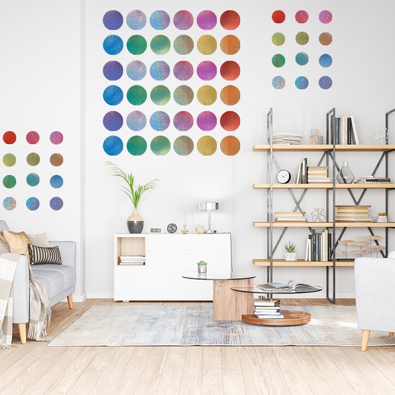 Decal dán tường Tự Dính Họa Tiết Chấm Bi Pha Lê Lấp Lánh Trang Trí Phòng Khách / Phòng Ngủ Cho Bé